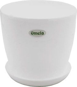 Műanyag virágtartó kaspó állvánnyal fehér 30cm