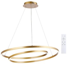 Brilagi-LED Fényerőszabályozható kábeles csillár TWISTER LED/105W/230V átm. 100 cm arany + távirányító