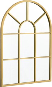 HOMCOM Fali Tükör 70 x 50 cm Ablak Tükör Fém Kerettel Dekoratív Fali Tükör Hálószobába Nappaliba, Arany | Aosom