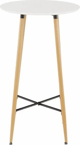 Bárasztal, fehér/tölgy, átmérő 60 cm, IMAM