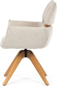 Elegáns étkező/Tárgyalófotel Bézs szövet kárpittal. Visszafordító mechanizmus DCH-D1348 LAN2
