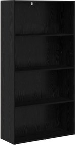 vidaXL Szabadon álló könyvespolc Fekete tölgy 80 x 30 x 152 cm Faanyag