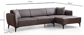 Sarokkanapé Belasemma (J) (sötétszürke + fekete). 1106787