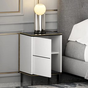 Éjjeliszekrény Imaj - White, Marble