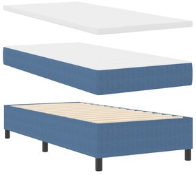 Ágykeret Matrac Kék 100x200 cm Corduroy Szövet