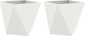 vidaXL Növénytartó 2 pcs Fehér 50 x 50 x 50 cm Acél