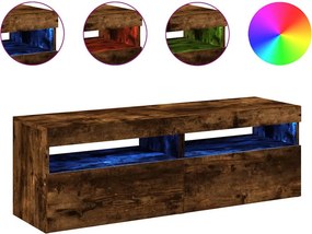 vidaXL 2 db barna tölgyszínű TV-szekrény LED-ekkel 60 x 35 x 40 cm