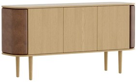 Natúr színű-világosbarna alacsony komód tölgyfa dekorral 150x75 cm Treasures – UMAGE