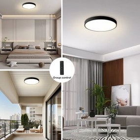 Brilagi - dimmelhető LED lámpatest POOL LED/60W/230V 3000-6000K átmérő 60 cm fekete + távirányítóval