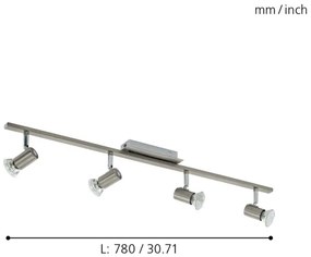 EGLO 90917 - ROTTELO fali/mennyezeti lámpa 4xGU10/LED/3W