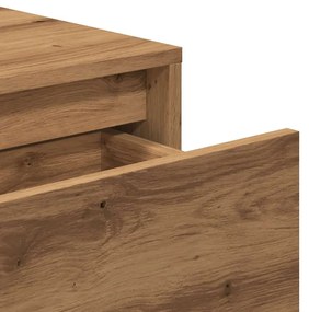 kézműves tölgy színű szerelt fa dohányzóasztal 100x35x76,5 cm