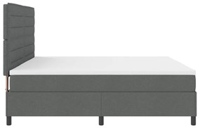 Boxspring ágy matraccal, sötét szürke 200x200 cm szövet