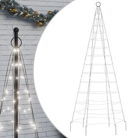 hideg fehér LED karácsonyfa zászlórúdra 200 LED 180 cm