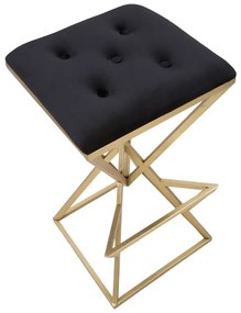 Fekete-aranyszínű kárpitozott bárszék (ülésmagasság 75 cm) Piramid – Mauro Ferretti