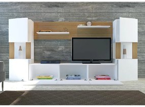 TV szekrény Lore - White, Teak