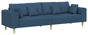 Szövet kanapé párnával Kék 208 cm szövet