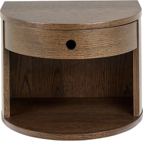 Sötét natúr színű éjjeliszekrény tölgyfa dekorral Paron – Actona