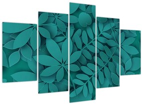 Kép - Türkiz levelek (150x105 cm)