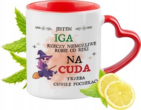 Igi Piros Bögre Szív Alakú Füllel Ajándék Nyomtatott