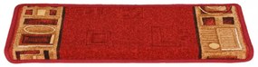 15 db piros öntapadó lépcsőszőnyeg 65x21x4 cm