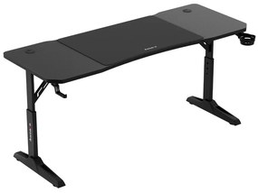 Gamer asztal, elektromos íróasztal Hero fekete carbon 160 × 60 cm