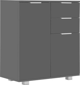 vidaXL magasfényű szürke szerelt fa tálalószekrény 71x35x80 cm