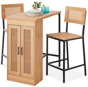 3 részes magasított étkezőgarnitúra tárolóval