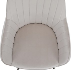 Design fotel, bézses szürke Velvet szövet, AURIL