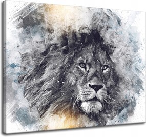 Vászonkép A szomorú oroszlán fekete arca 100x80 cm Ideális ajándék