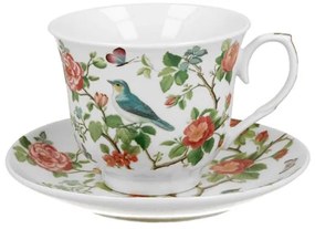 Madaras porcelán teás csésze aljjal- 250 ml - díszdobozban