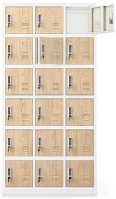 Zárható szekrény KAROL, 900 x 1850 x 400 mm, Eco Design: fehér/sonoma tölgy