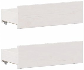 fehér tömör fenyőfa könyvespolcos ágy matrac nélkül 90 x 200 cm