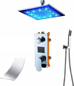 Süllyesztett Vízesés Szett Led Kijelző Króm