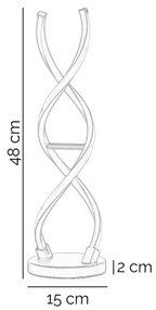 ONLI - LED Asztali lámpa DNA LED/12W/230V 4000K 48,5 cm ezüst