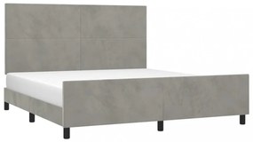 világosszürke bársony ágykeret matrac nélkül 160 x 200 cm