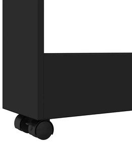 3 szintes fekete szerelt fa keskeny tárolókocsi