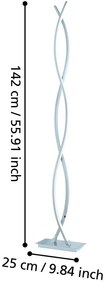 Ezüstszínű LED állólámpa (magasság 142 cm) LASANA 2 – EGLO