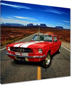 Vászonkép 90x90 Piros Ford Mustang Usa