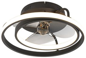 Mennyezeti ventilátor fekete, LED-vel és távirányítóval - Kees