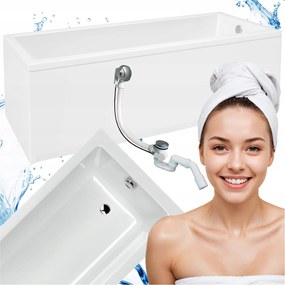 Falra Szerelhető Sarokkád Szifon Burkolattal Lábakkal Téglalap Alakú Akril 150X70