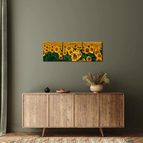 Napraforgó mező képe (órával) (90x30 cm)
