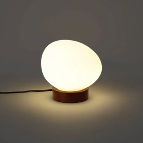 Japandi asztali lámpa fa opálüveggel - Sally