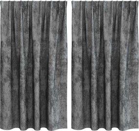 vidaXL Bársonyfüggönyök függönyökkel 2 pcs Szürke 140 x 140 cm Bársony