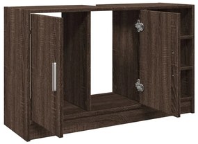 barna tölgy színű szerelt fa mosdószekrény 90 x 29 x 55 cm