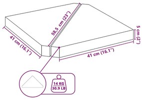 Esernyősúlytányérok 2 db szürke gránit háromszög 14 kg