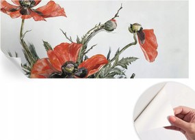 Öntapadós Dekoratív Fotótapéta Hálószobába Piros pipacs 250x104 cm