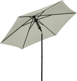 Outsunny Állítható Kerti Napernyő Kézi Nyitható Parasol Fém Magas Sűrűségű Poliészter 180g/m² Napernyő Ø 265 x 235H cm Világosszürke | Aosom