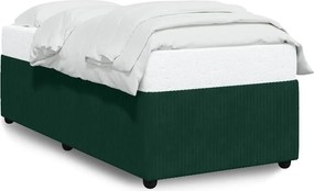 vidaXL sötétzöld bársony ágykeret matrac nélkül 80 x 200 cm