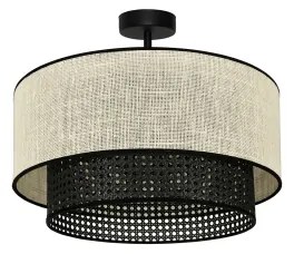 Duolla - Felületre szerelhető csillár RATTAN YUTE 1xE27/15W/230V átm. 45 cm krémes/fekete