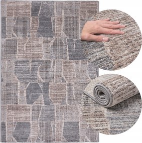 Nappali szőnyeg 200x300 Modern Divatos Geometrikus Puha Szürke Loft 2x3